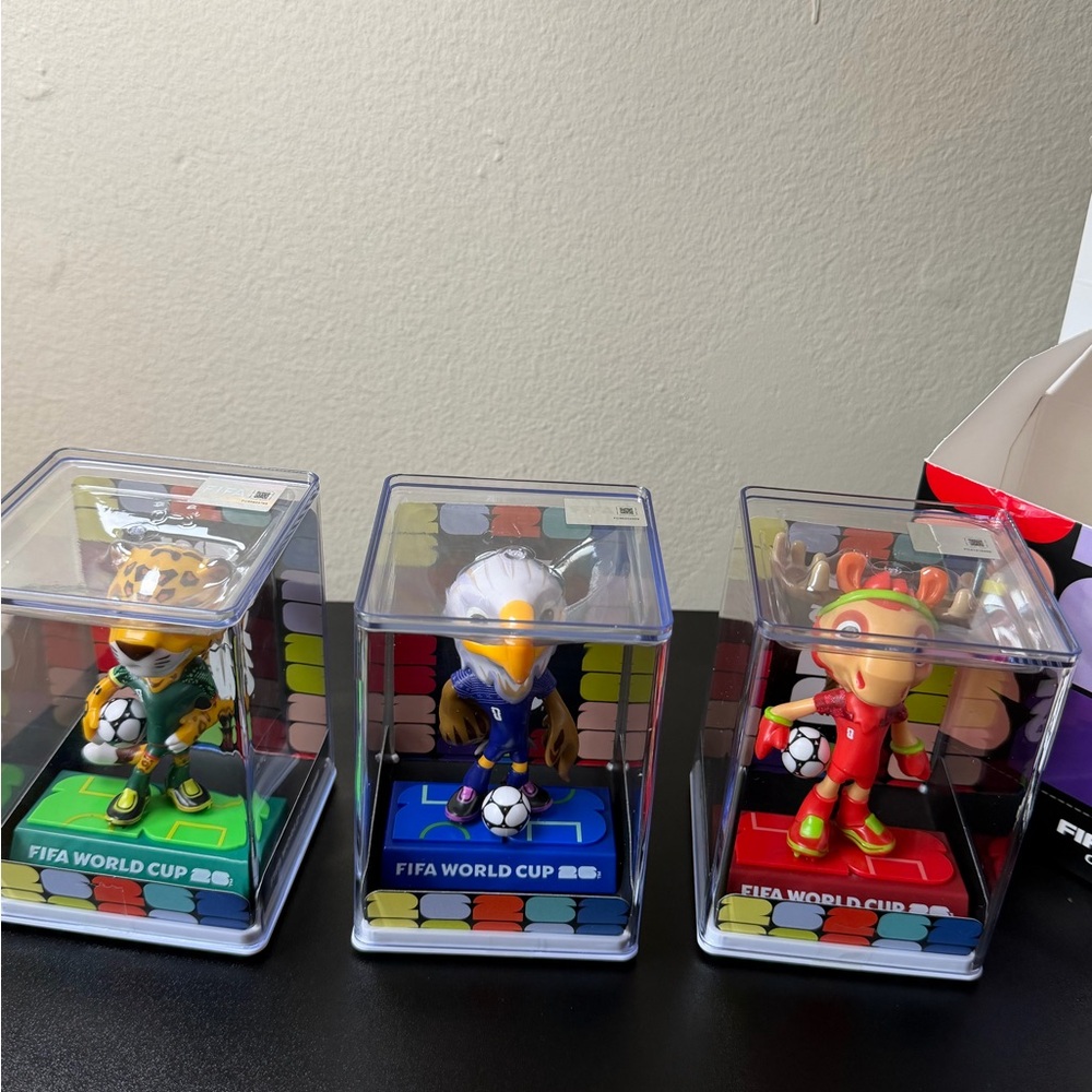 FIFA World Cup Mascot Figurine Set - Green, Blue, Red